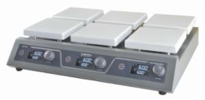 Daihan 6 Plates Multi Hotplate Stirrer, Digital, Auto recovery of stepped-out magnetic, 14x14cm, 350˚C, 1,500rpm, 230V, 50/60Hz EVO HS1-M6