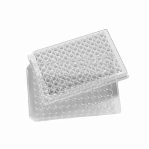 Porvair Sciences 96 Well 350 µl solid F bottom Polystyrene, White assay plate, TC Treated, With Lid 204512