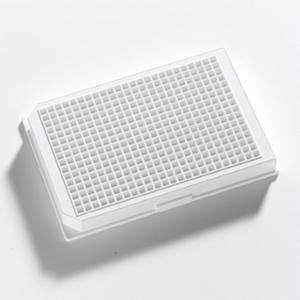 Porvair Sciences 384 Well 120 µl Polystyrene, White  F bottom assay plate, TC Treated, With Lid 222509