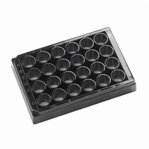 Porvair Sciences 24 Well Black glass bottom assay plate With Lid  Sterile 324042