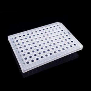 Wuxi Nest 0.2 mL 96 Well PCR Plate, Semi Skirt, Clear, A12 Notch, 5/bag, 25/pk, 100/cs 402301