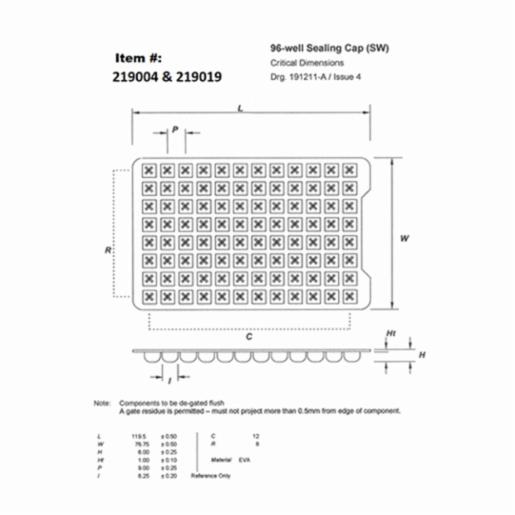 Porvair Sciences EVA Sealing cap mat for Porvair Sciences square well plates 219004