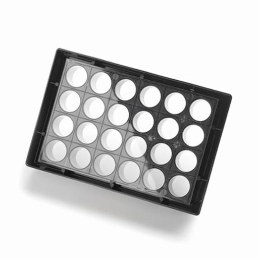 Porvair Sciences 24 Well Black glass bottom assay plate With Lid 324041