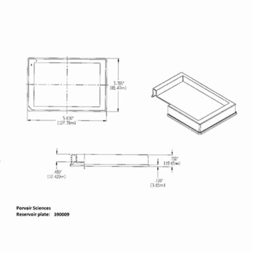 Porvair Sciences 85 ml  Reservoir plate: Single compartment F bottom 390009